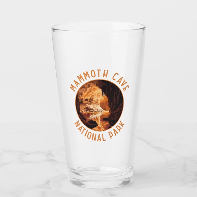 Verre Mammoth Cave National Park Retro Distressed Circle (Devant)