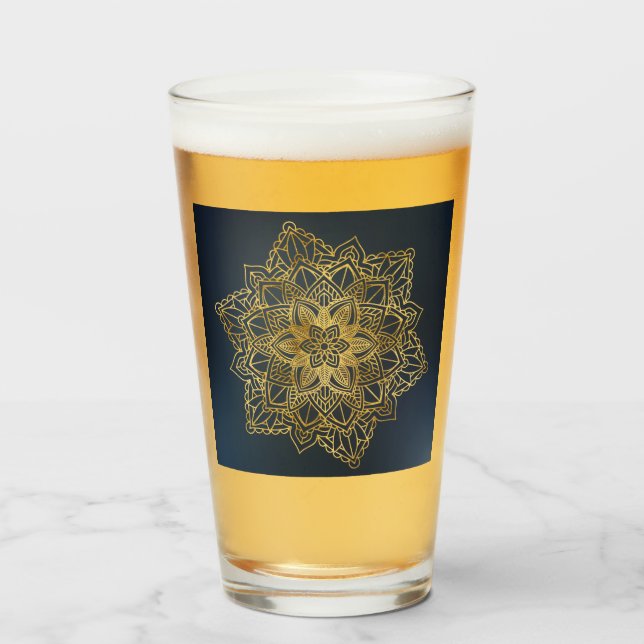 Verre Mandala d'or (Devant (rempli))