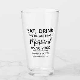 Verre Mangez Boire Nous nous marions Sauvez la date