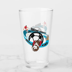 Verre Mangez, dormez, soccer, répétez.