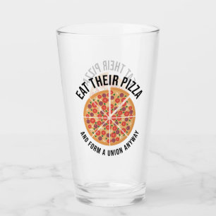 Verre Mangez Leur Pizza Et Formez Une Union De Toute Faç