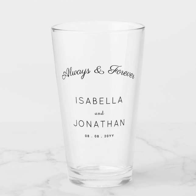 Verre Mariage et anniversaire personnalisé (Devant)