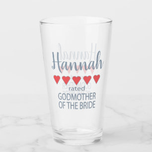 Verre Mariage et mariage fête 5 Coeur Godmère de la mari