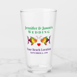 Verre Mariage Fish Beach Destination Tropicale Beer Pint
