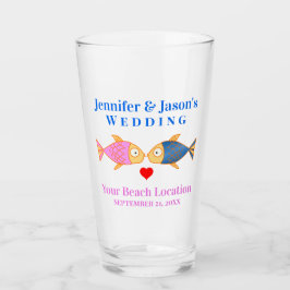 Verre Mariage Fish Beach Destination Tropicale Beer Pint