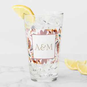 Verre Mariage/Monogramme Style Printemps Moderne Floral