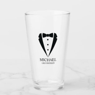 Verre Mariage noir Tuxedo Suit Groomsmen personnalisé
