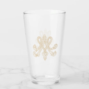 Verre Marie Antoinette - monogramme - monochagrin royal
