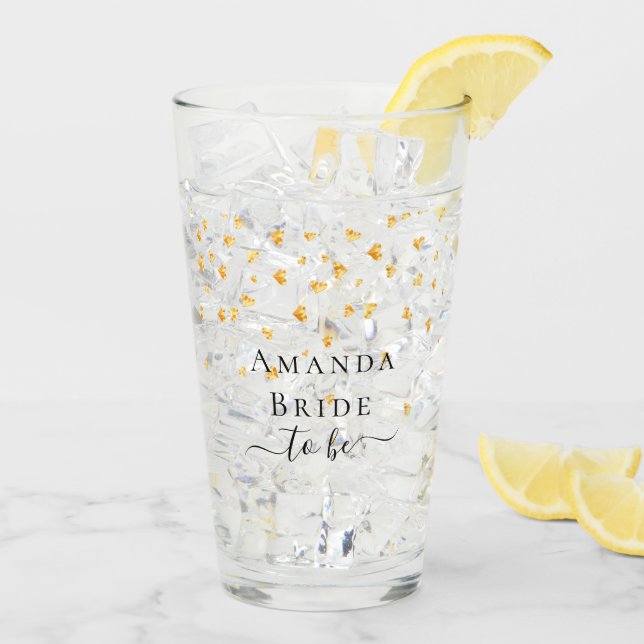 Verre Mariée pour être des coeurs d'or nom d'arrosage (Dos glace)