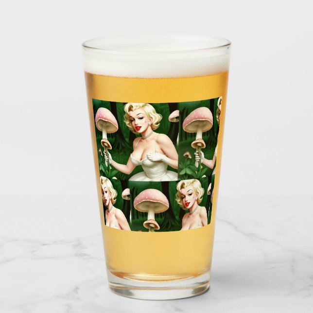 Verre Marilyn champignon plaisir maison déco unique (Devant (rempli))