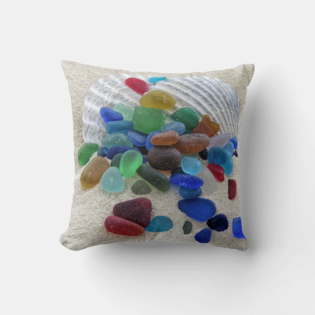 Verre marin dans de nombreuses couleurs - coussin (Recto)
