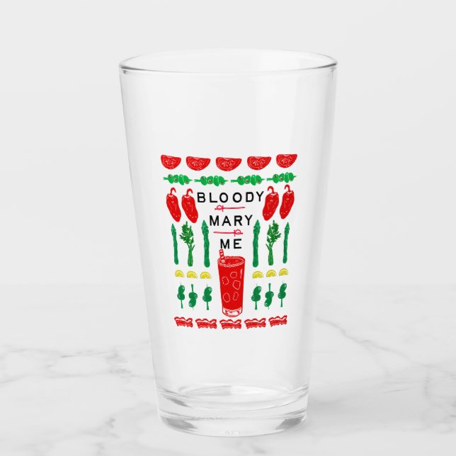 Verre Mary - Design d'impression en bloc (Devant)