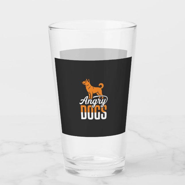 Verre Mascotte de vecteur de chiens en colère (Devant)