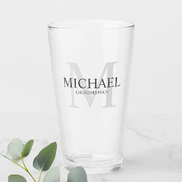 Verre Masculine Monogramme personnalisé et nom Groomsmen