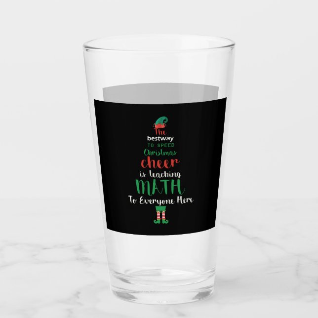 Verre Math Enseignant Christmas Elf Cadeau design (Devant)