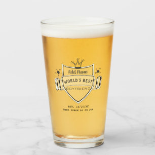 Verre Meilleur BOYFRIEND Customisé au monde de bière PIN