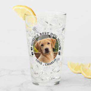 Verre Meilleur Chien Maman Empreintes de pattes Personna