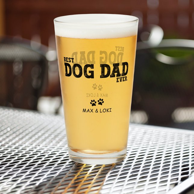 Verre Meilleur Chien Papa Noms Personnalisés Chiens (Créateur téléchargé)