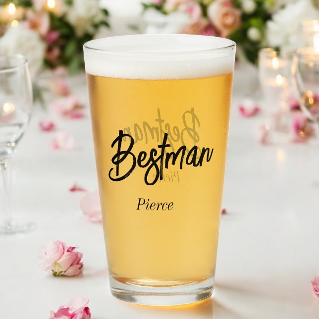 Verre Meilleur homme Mariage noir blanc Groomsman (Créateur téléchargé)