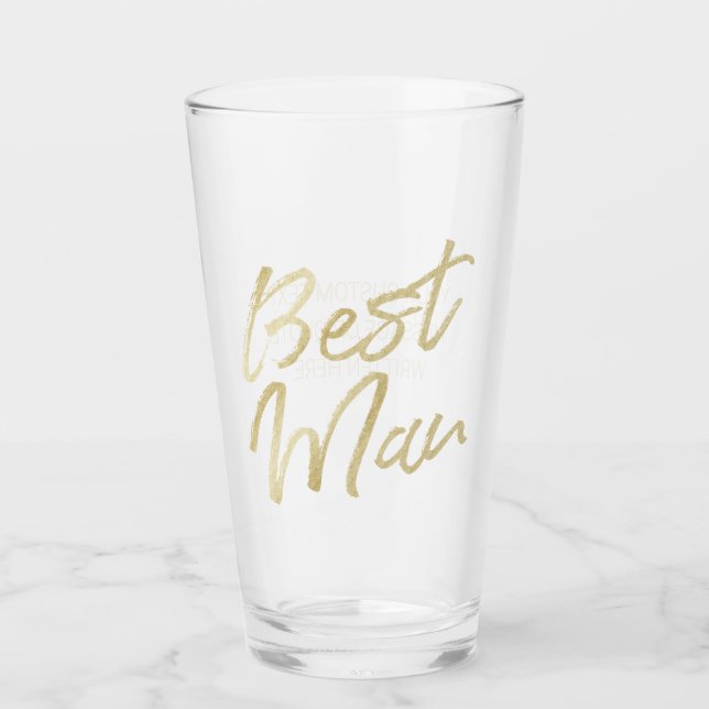 Verre Meilleur Homme Moderne Brosse Or Typographie Scrip (Devant)
