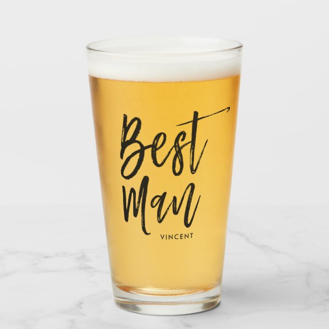 Verre Meilleur homme| Style de script noir (Devant (rempli))