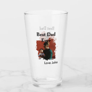 Verre Meilleur papa du monde cadeau photo nom simple pou