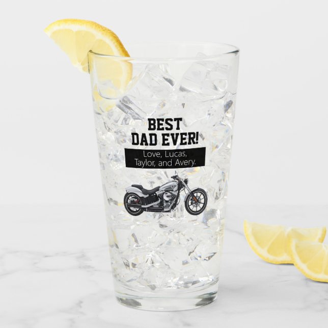 Verre Meilleur papa jamais Cool Moto Père vélo (Devant glace)