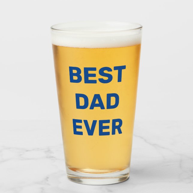 Verre Meilleur papa Jamais une pinte à bière (Devant (rempli))