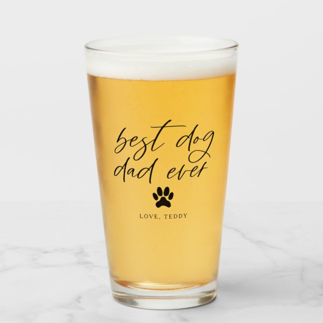 Verre Meilleur père de chien jamais (Devant (rempli))