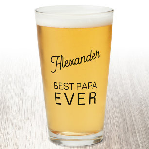 Verre Meilleure bière de nom personnalisé jamais Papa