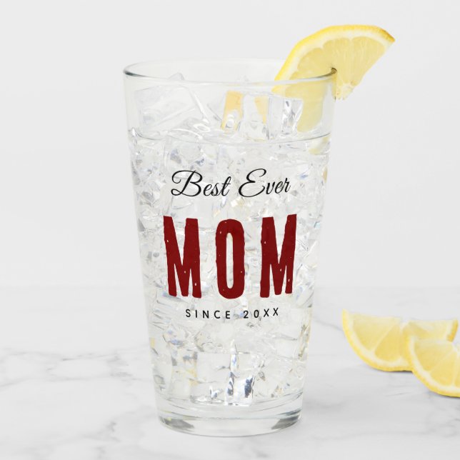 Verre Meilleure Maman Jamais Depuis 20XX Moderne Simple  (Dos glace)