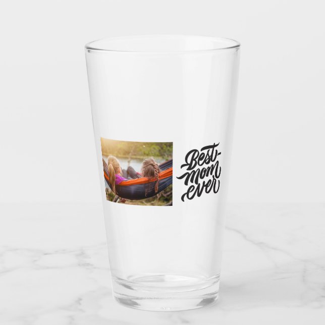 Verre Meilleure Maman Jour Script Moderne Photo personna (Devant)