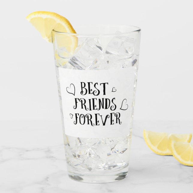 VERRE "MEILLEURS AMIS POUR TOUS" (Devant glace)