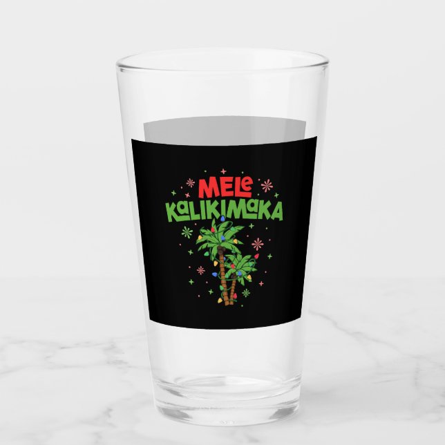 Verre Mele Kalikimaka Hawaiian Christmas Palm Tree Light (Devant)