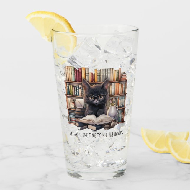 Verre Meow Est Le Moment De Toucher Les Livres (Devant glace)
