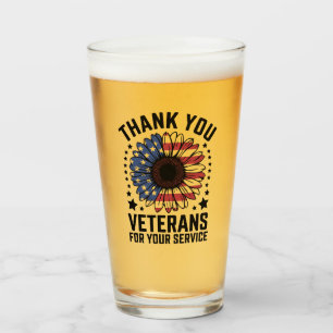 Verre Merci aux vétérans Sunflower Military Veterans Day