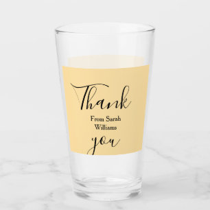 Verre Merci de ajouter nom pastel jaune bohème mariage