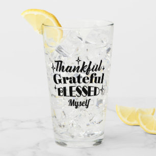 Verre Merci, Gratuit, Béni Étincelant Thanksgiving
