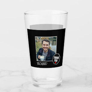 Verre Merci Red Heart, photo personnalisée