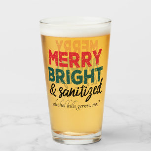 Verre Merry Bright et Sanitizisé L'alcool tue les germ