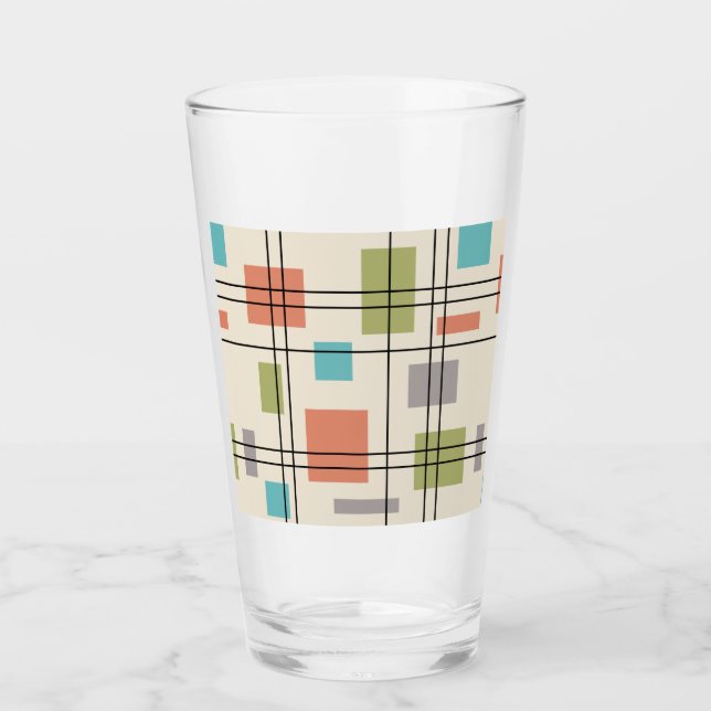 Verre Mi-siècle moderne géométrique 3 (Devant)