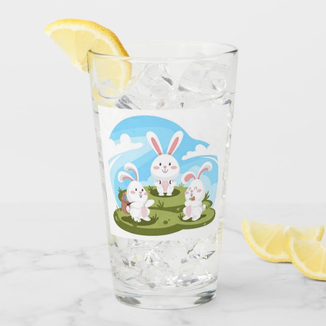 Verre mignon lapin de Pâques Vacances  (Devant glace)