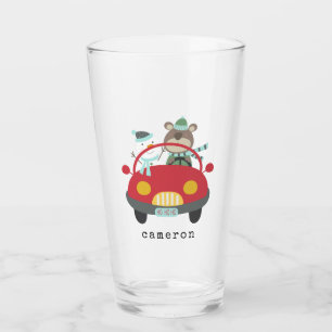 Verre Mignons Ours de Noël Snowman Red Car Nom personnal