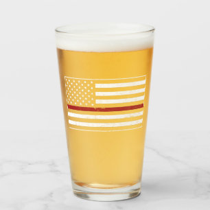 Verre Mince Red Line USA Drapeau Pompier Service d'incen