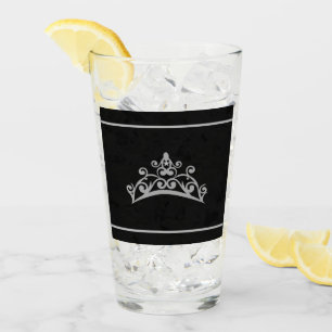 Verre Miss Mme Ado Pageant Silver Tiara Couronne Glass