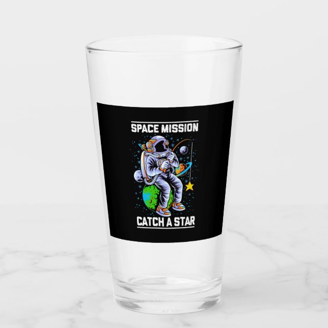 Verre Mission spatiale astronaute Attraper une étoile (Devant)