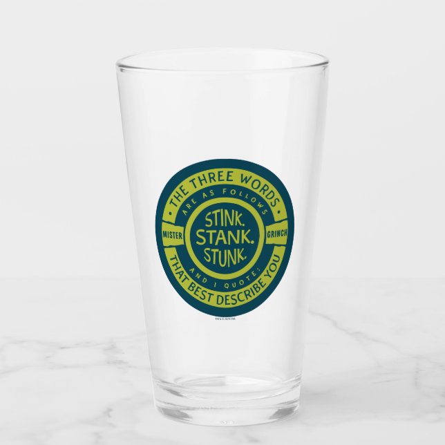 Verre Mister Grinch | Citation de bloc de puit (Devant)