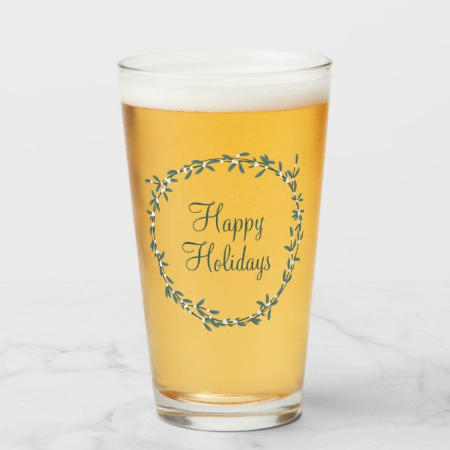 Verre Mistletoe avec message personnalisé (Devant (rempli))