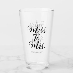 Verre Mlle à Mme Modern Fête des mariées Bachelorette