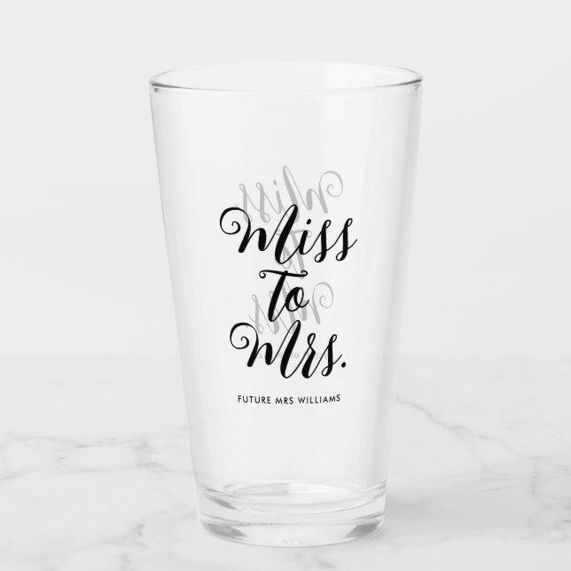 Verre Mlle à Mme Modern Fête des mariées Bachelorette (Devant)